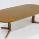 Table à manger ronde extensible danoise vintage des années 1960