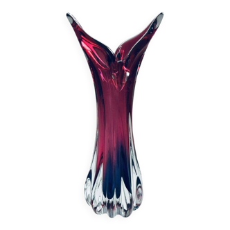 Czech Crystal Art Glass Beak Vase by Jozef Hospodka for Chribska Glassworks, 1950s