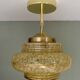 Suspension / Plafonnier globe vintage art déco en verre de Clichy jaune