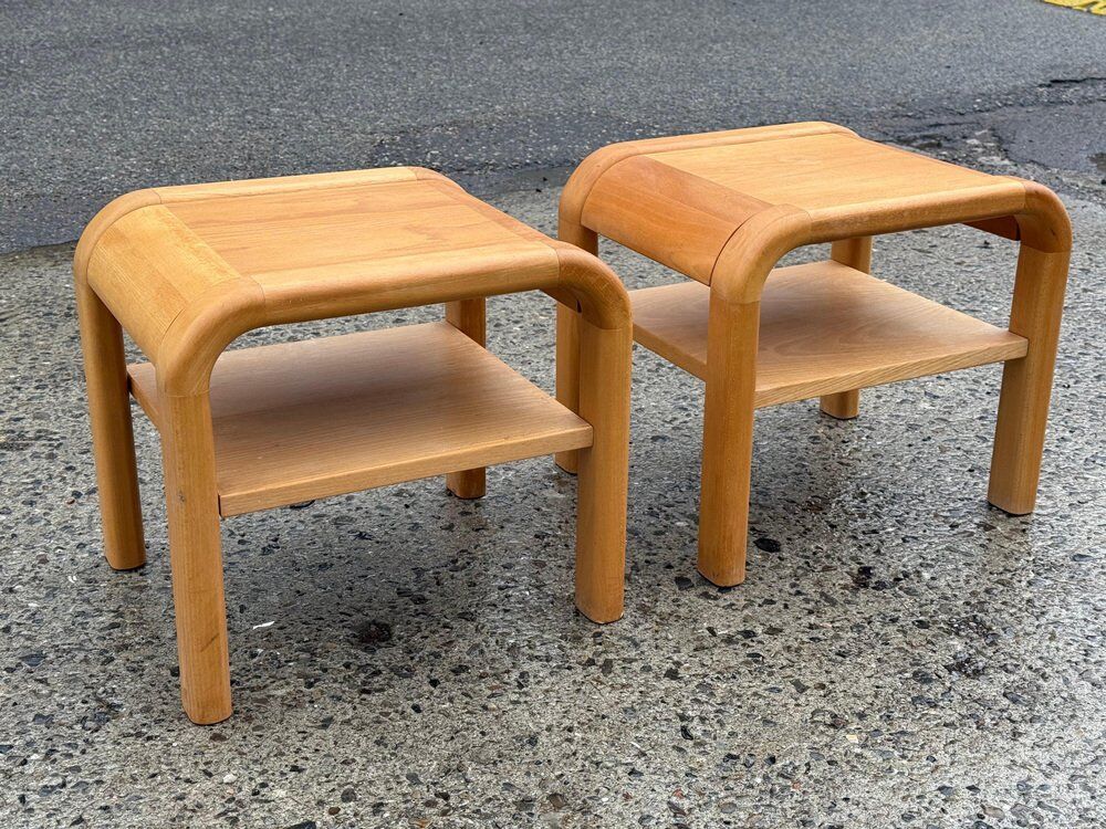 Mid-century Danish Brutalist bedside tables by Villy Nørgaard, 1984, set of 2