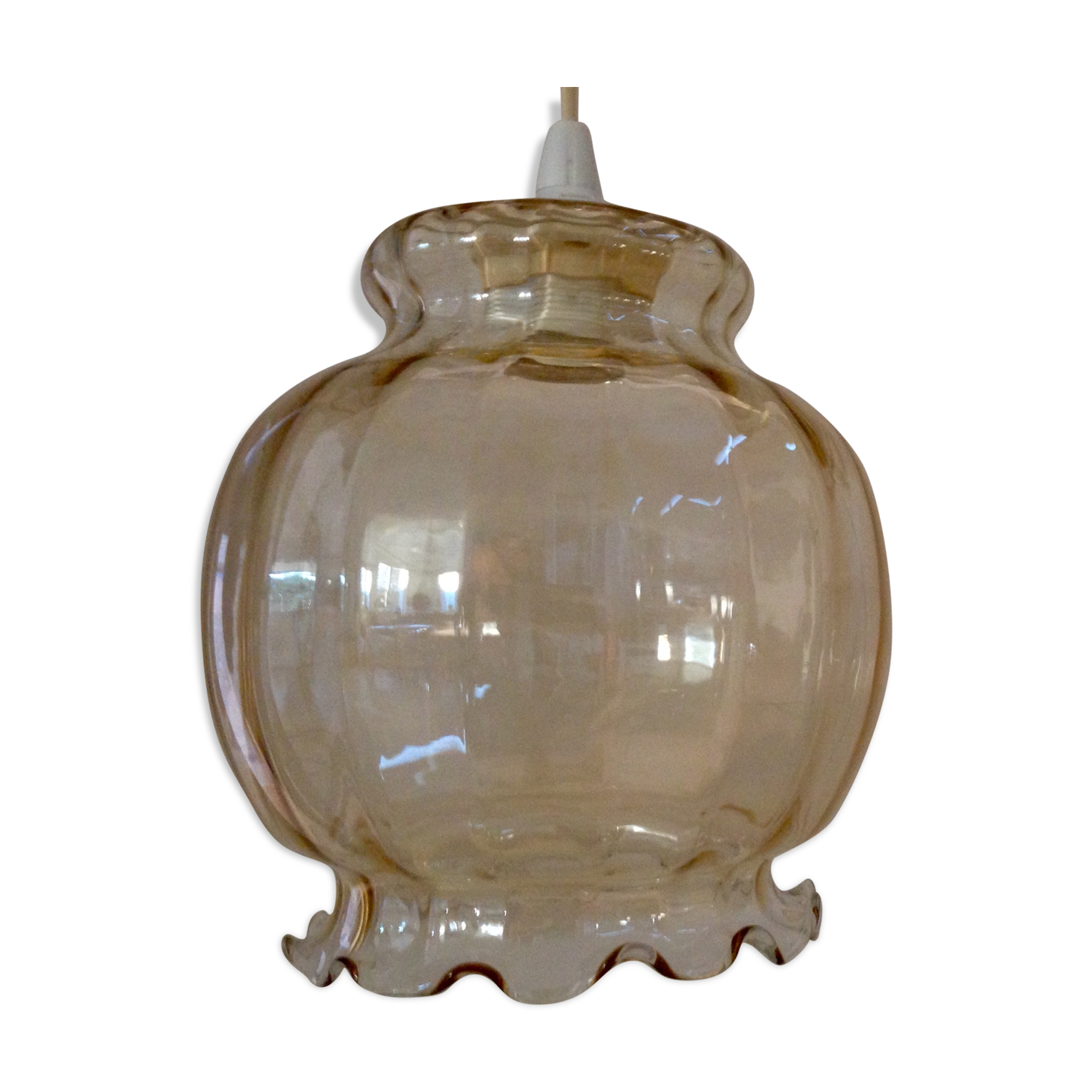 Suspension ceiling light glass vintage