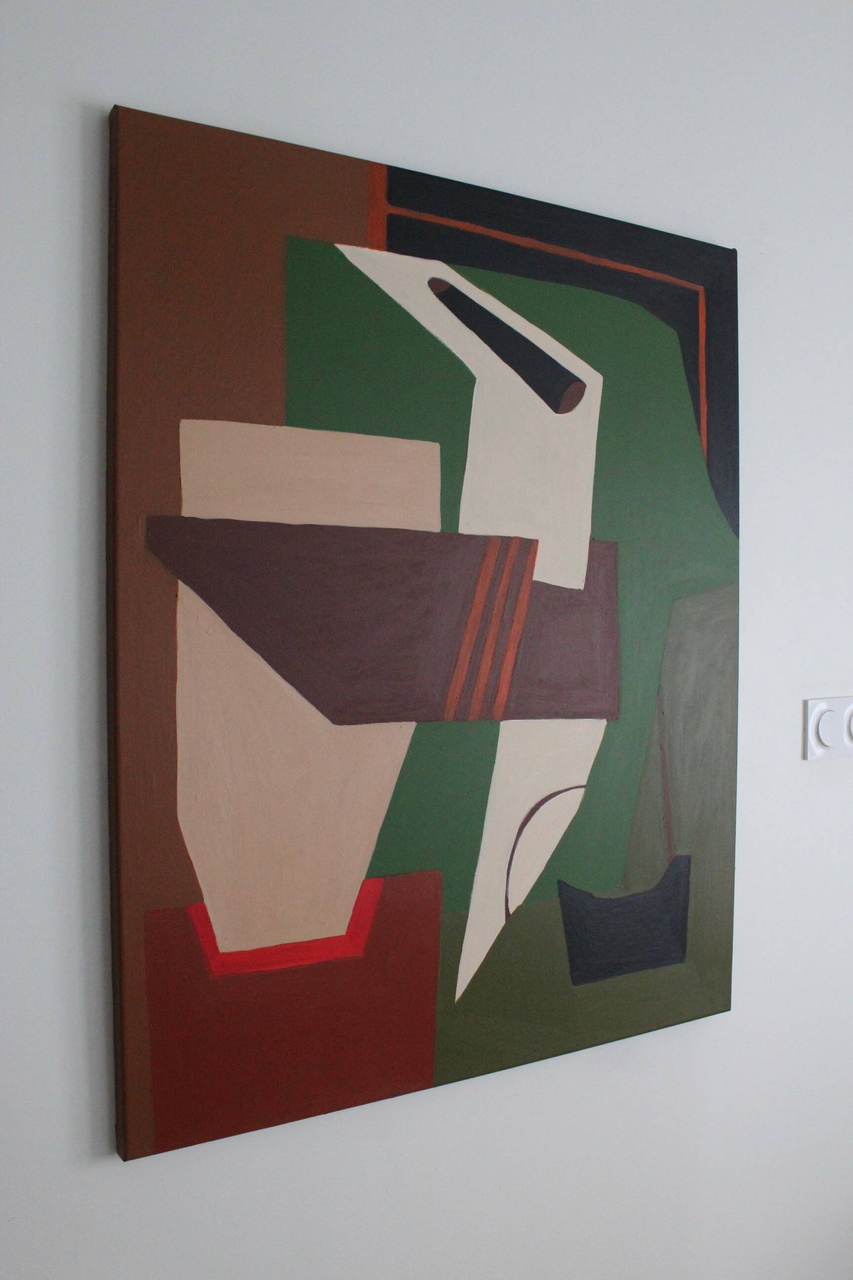 Abstract on geometric canvas 100x81cm by Bodasca