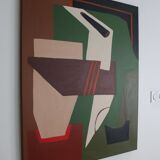 Abstract on geometric canvas 100x81cm by Bodasca