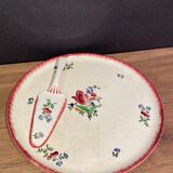 Pie tray with pie shovel in Gien earthenware, Lorraine décor