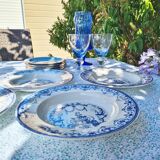 Set of 4 old hollow plates vieillard bordeaux model moustiers