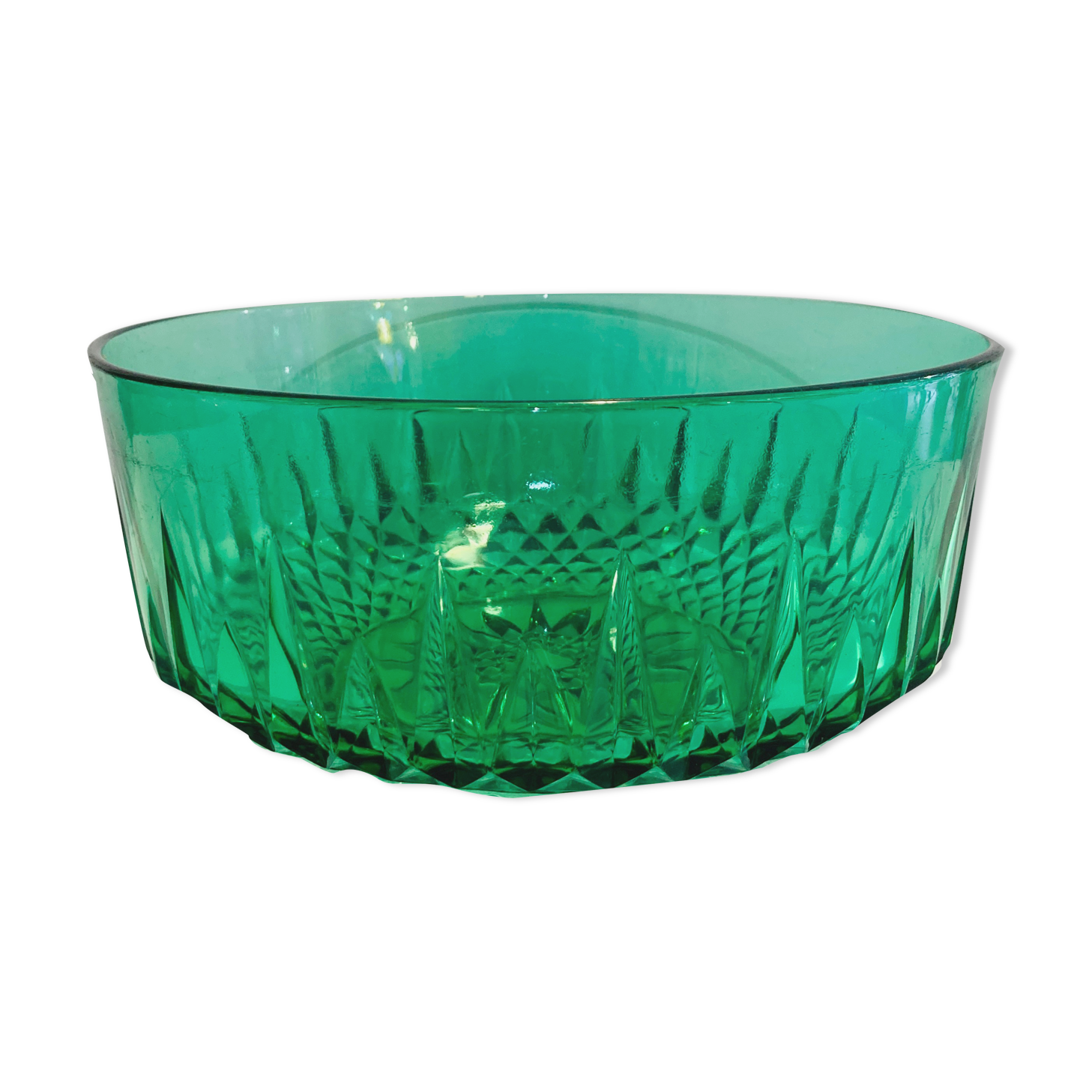 GREEN GLASS BOWL 60S - RETRO-KITCHEN-VINTAGE