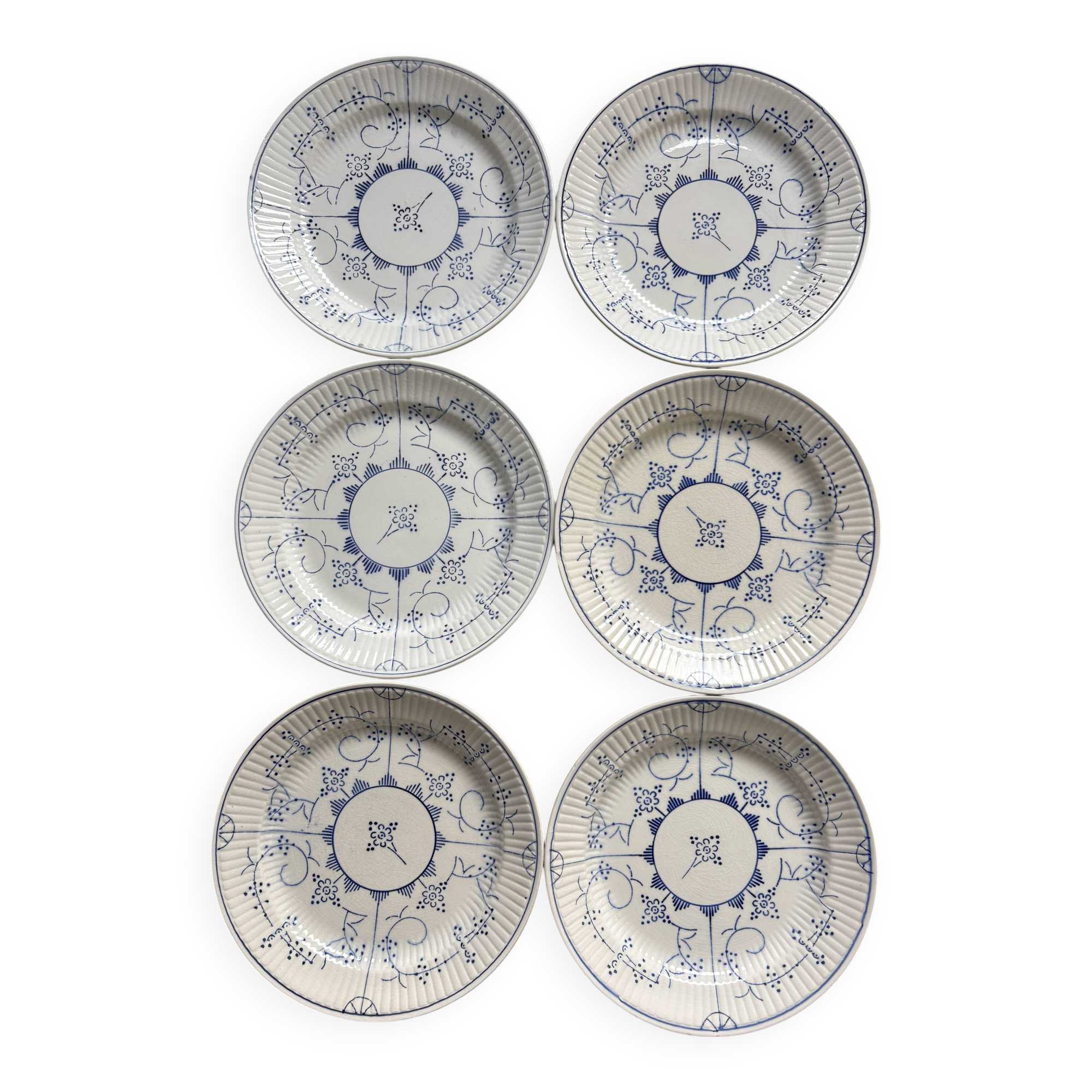 Lot de 6 assiettes à dessert Boch Copenhague