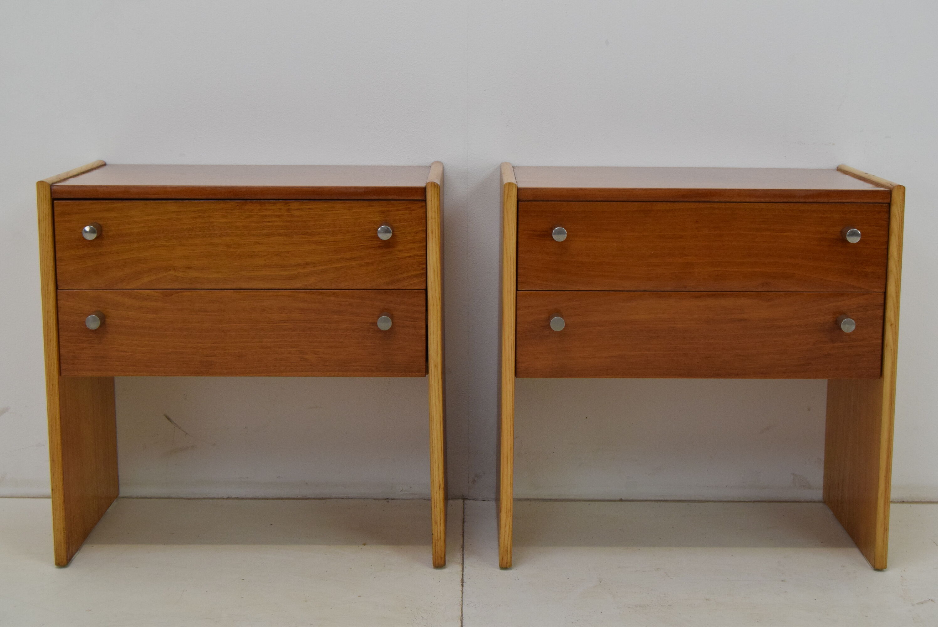 Pair of mid-century Bedside Tables,Bucovice,1970's.