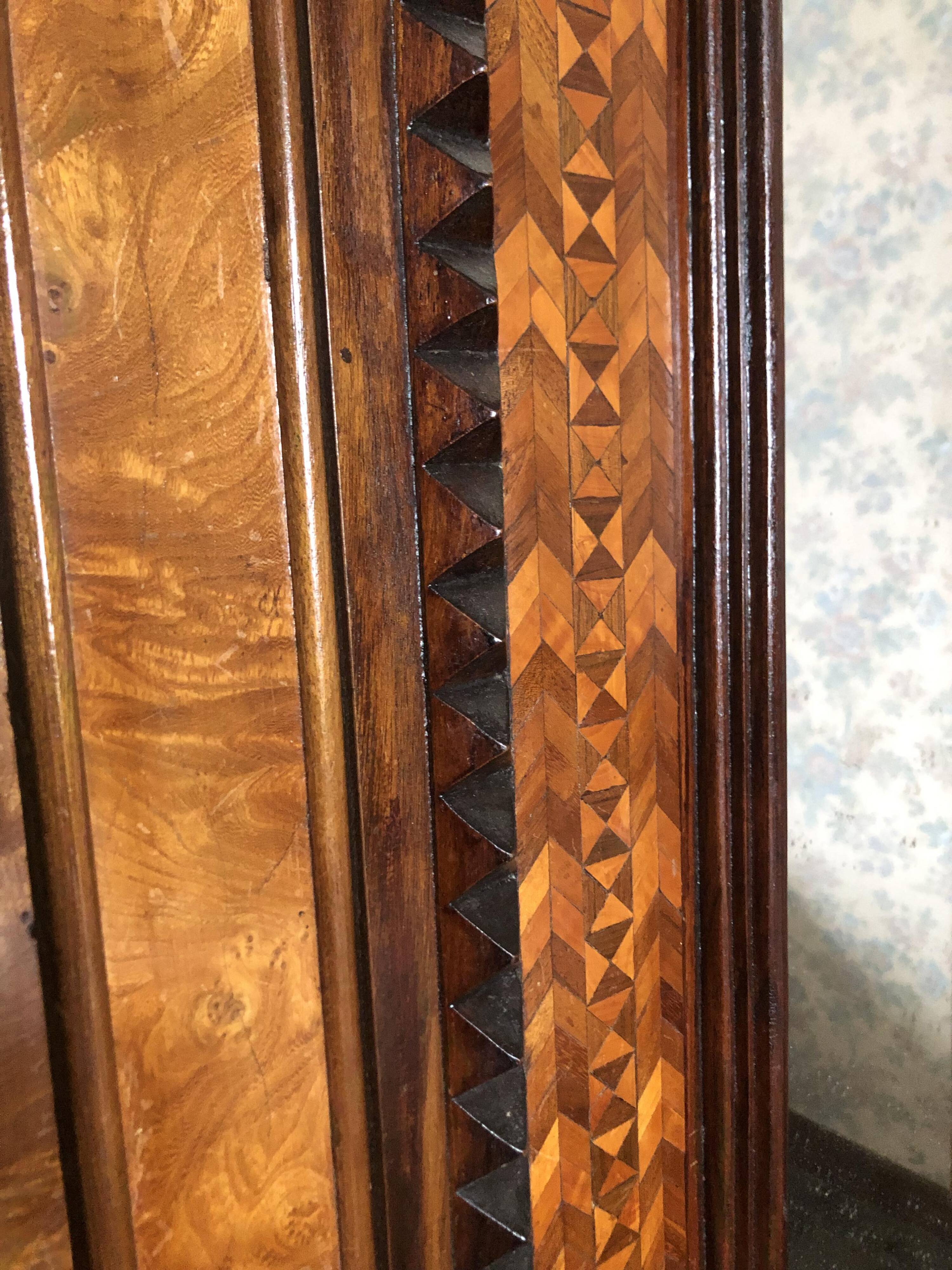 Unique model craftsman's cabinet, cabinetmaker's cabinet, 3-door cabinet, French marquetry furniture