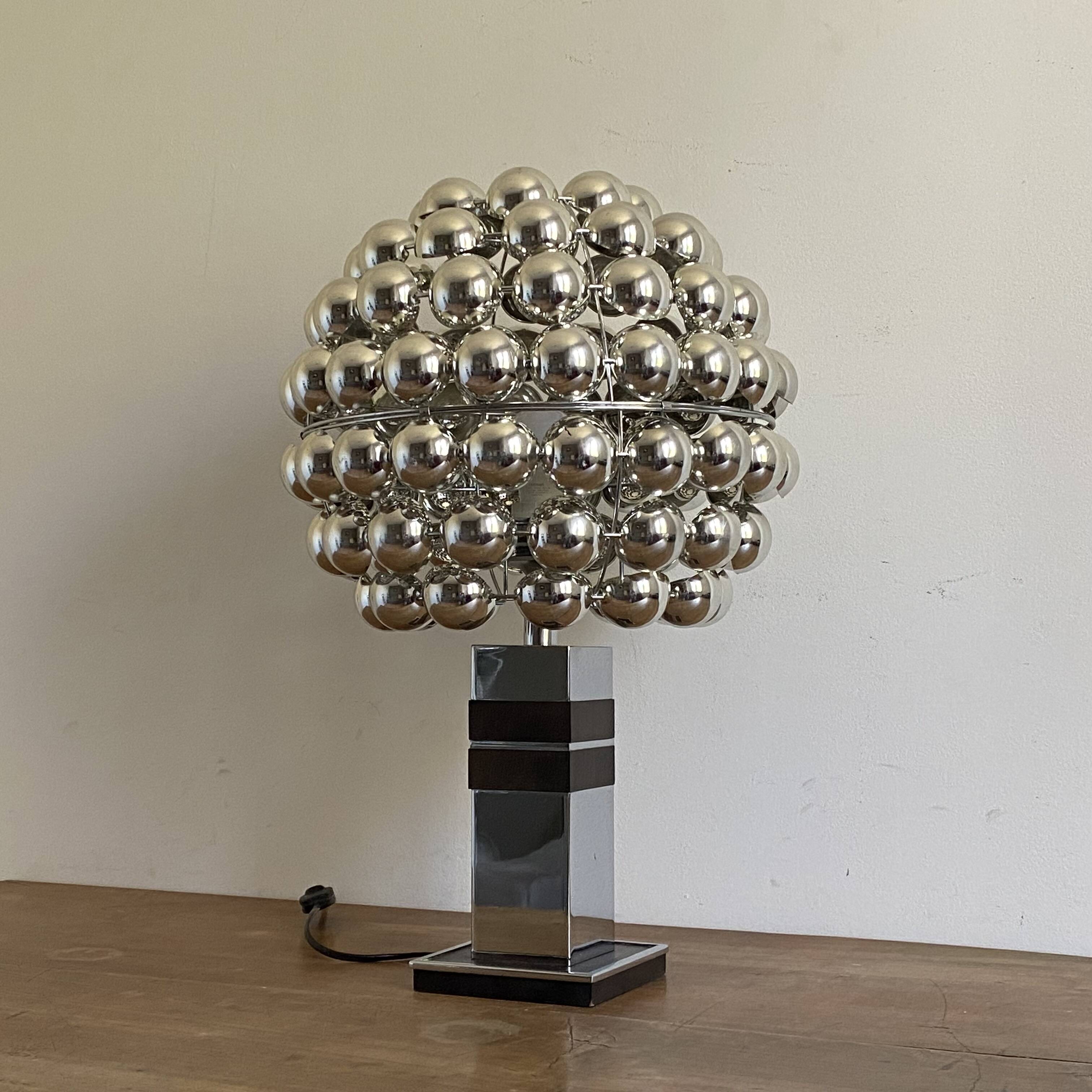 Large Sputnik lamp. 1970. Space age.
