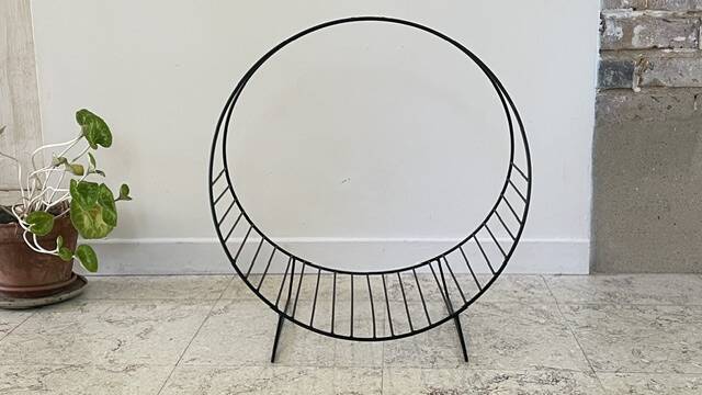 Magazine rack vintage log holder