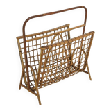 Scandinavian rattan magazine rack, Sweden, 1950