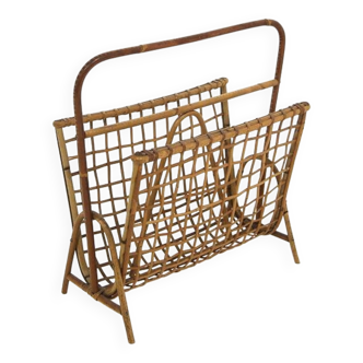 Porte-revues scandinave en rotin, Suède, 1950