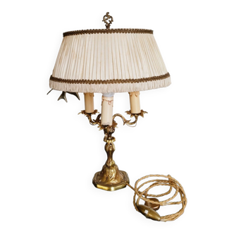 Bouillotte lamp in gilded bronze, Empire style, 3 lights
