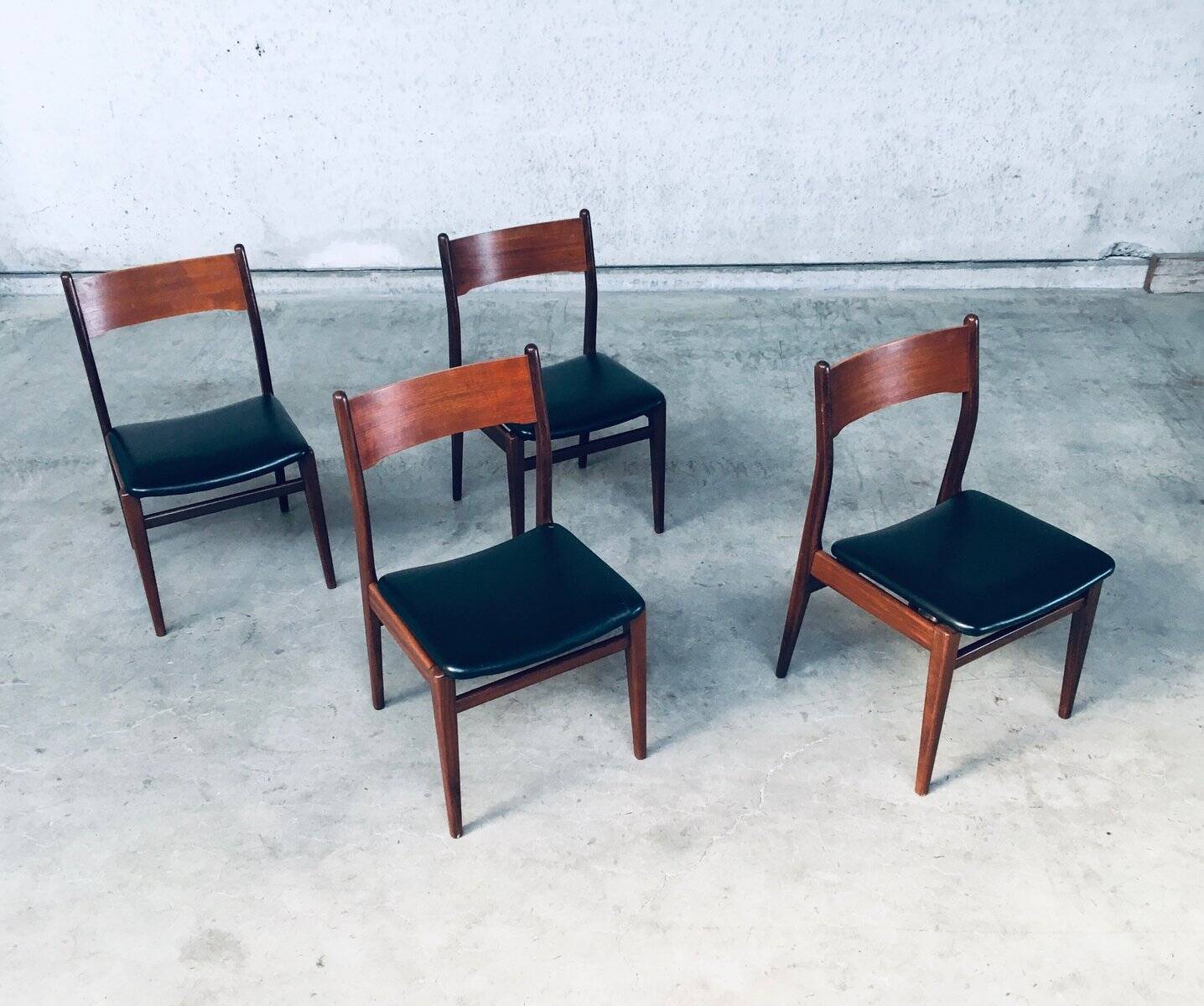 Mid-Century Scandinavian Modern Teak Dining Chairs, Set of 4