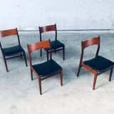 Mid-Century Scandinavian Modern Teak Dining Chairs, Set of 4