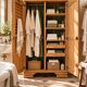 Parisian Art Deco wardrobe, renovated with raw wood.