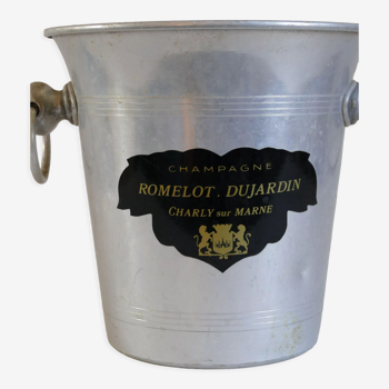 Seau à champagne vintage Romelot Dujardin made in France en aluminium