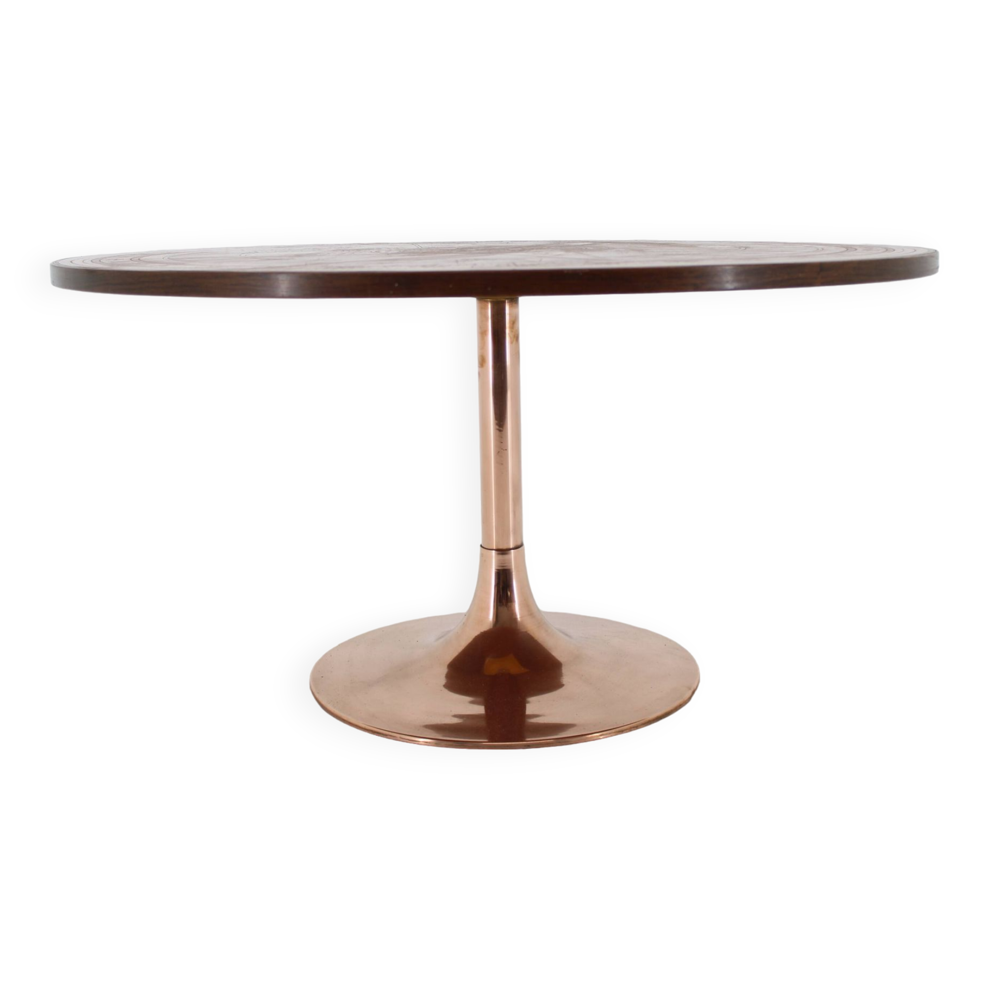 1960s Round Copper Coffee Table, Denmark