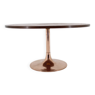 1960s Round Copper Coffee Table, Denmark