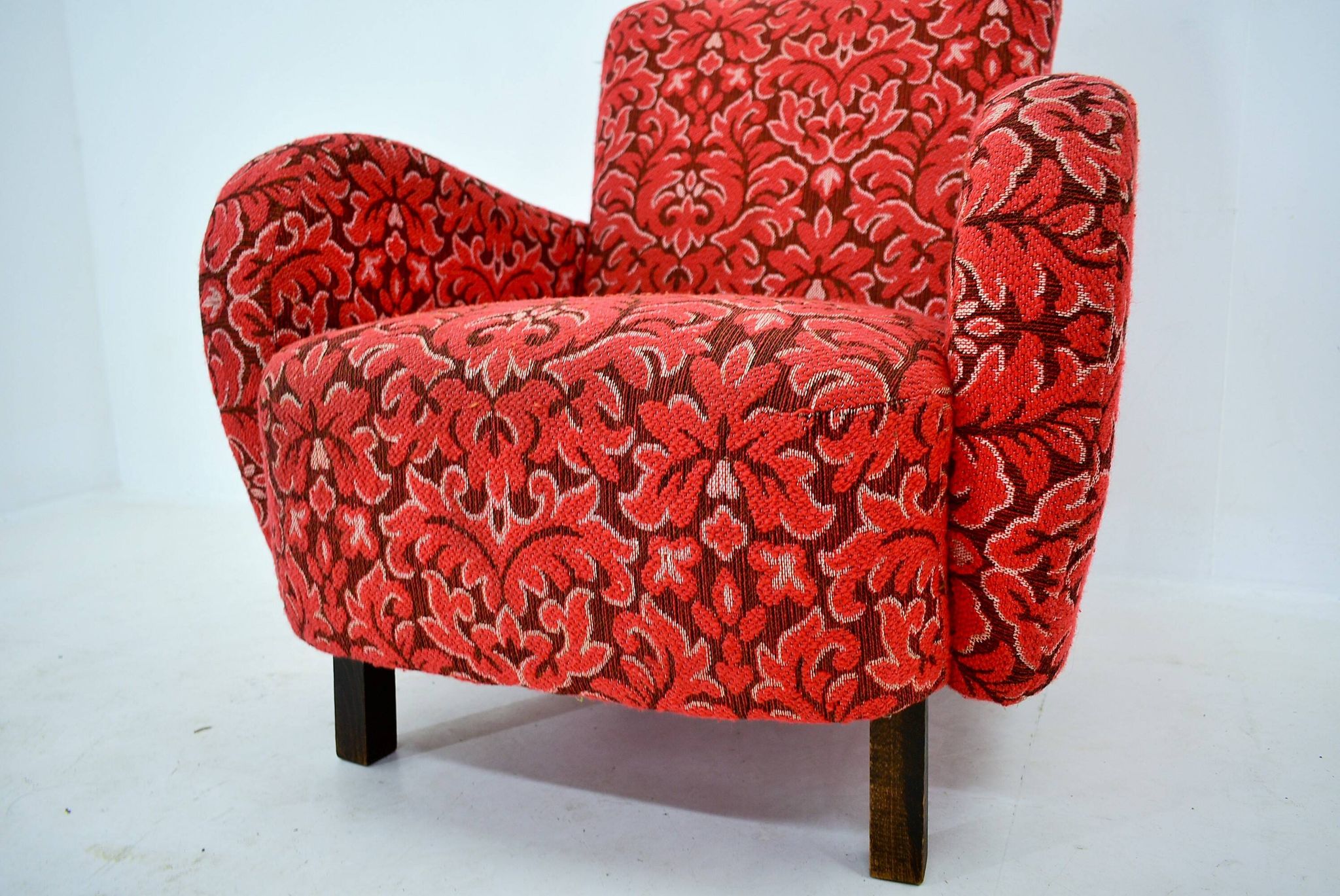 Set of two rare art deco armchairs h-283 by jindřich halabala, 1949s