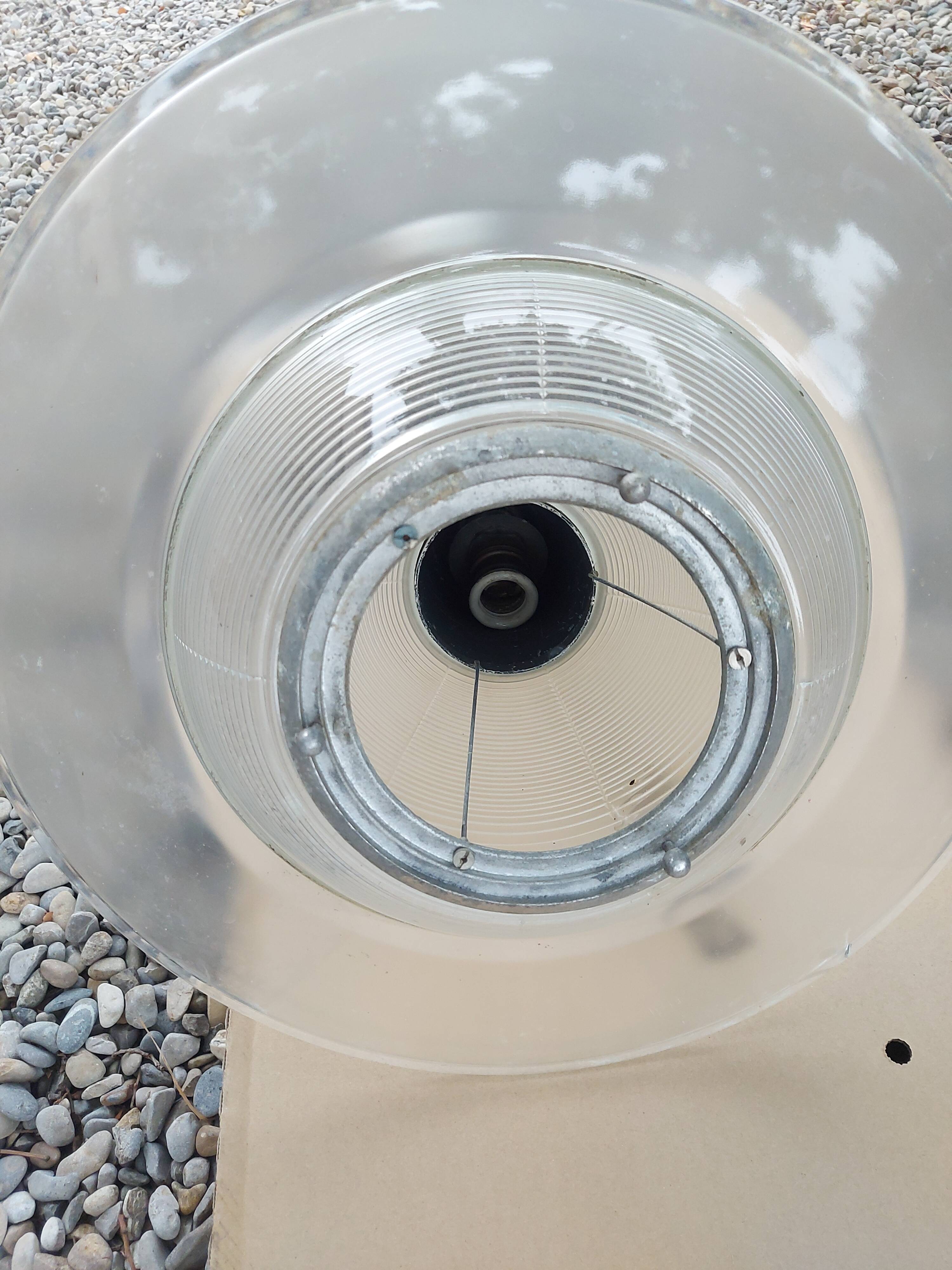 Holophane art deco glass pendant light