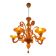 Contemporary Translucent Orange Murano Glass Chandelier