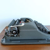 Japy grey-green typewriter with crate