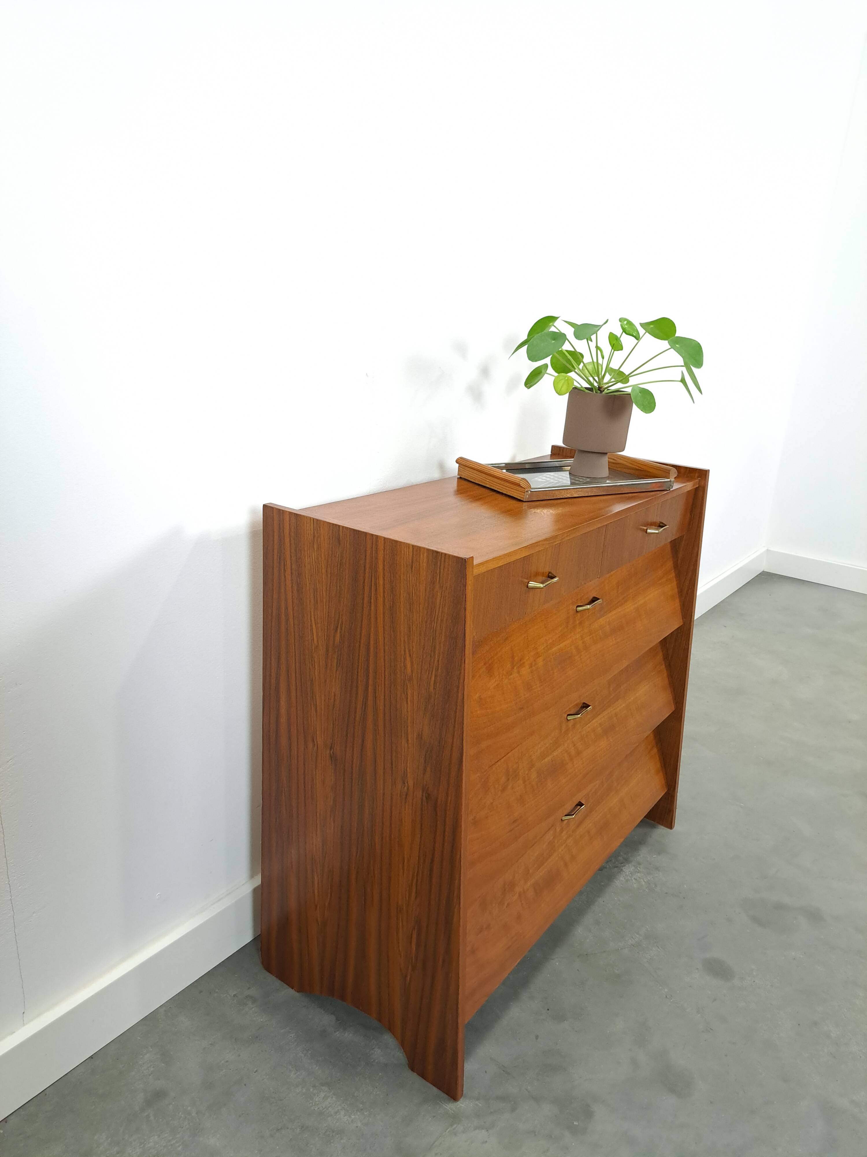 Fineer schoenenkast met lades