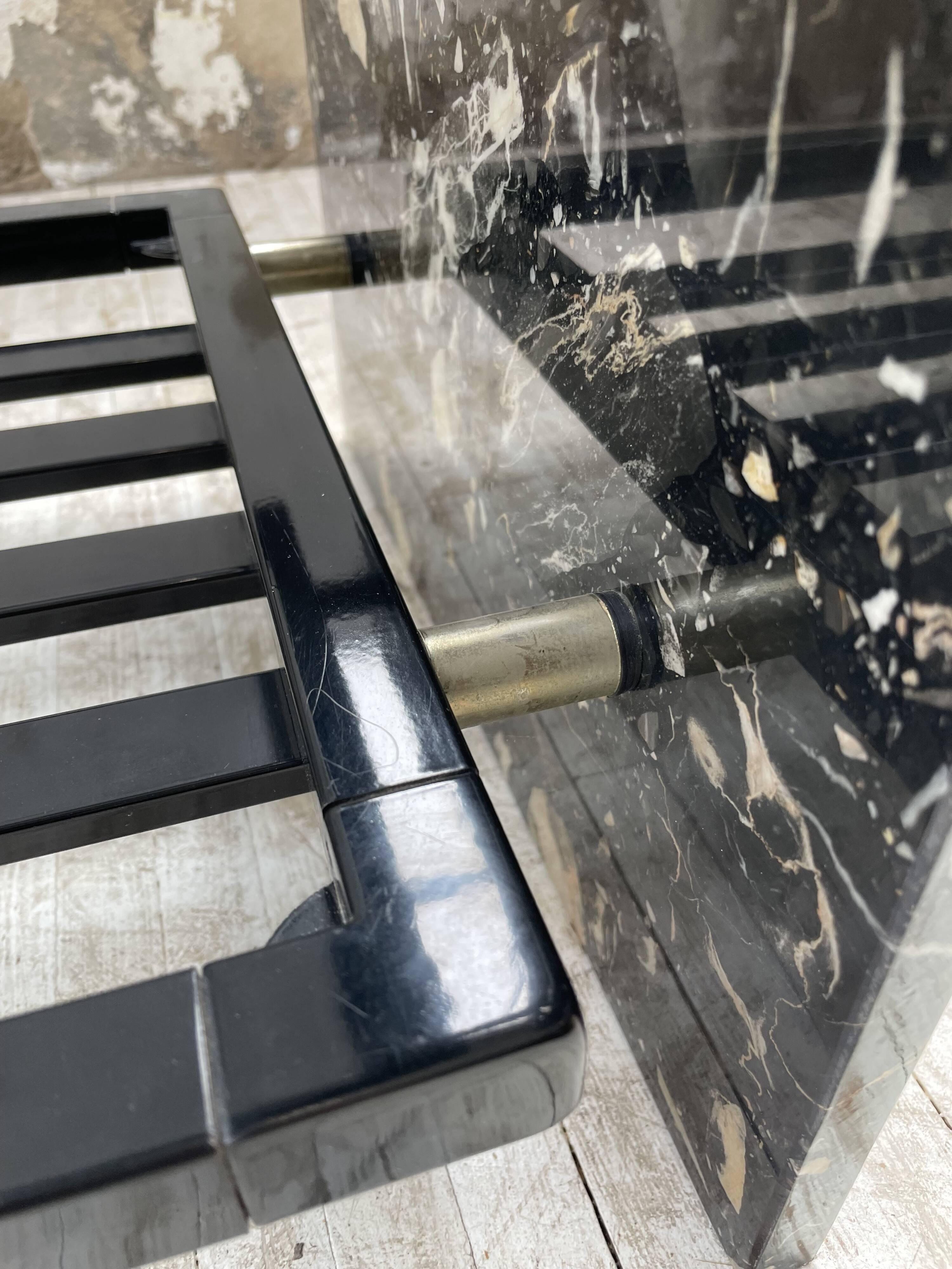 80s Italian marble and glass coffee table