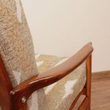 Vintage armchair in safari beige, 1965 mid-century modern design.