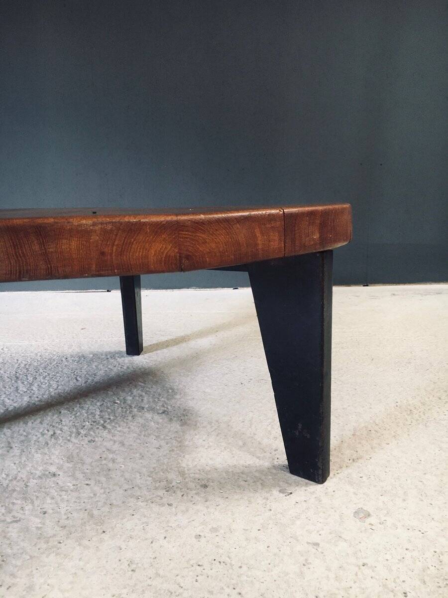 Mid-Century Industrial Tripod Coffee Table, France, 1950s