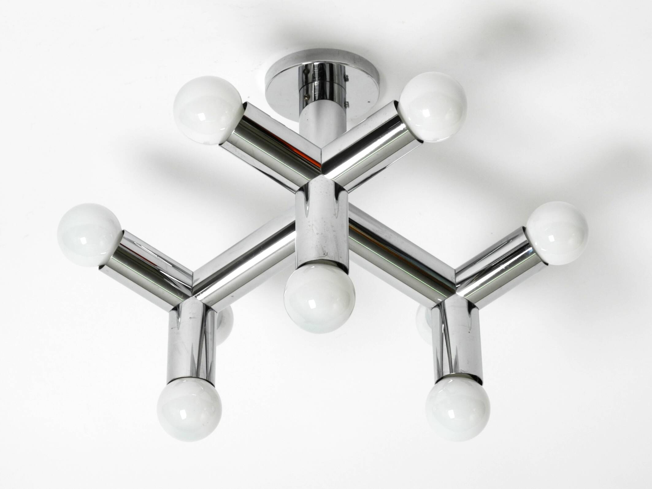 Very rare 1960s Space Age Chrome ceiling lamp by J.T. Kalmar Austria