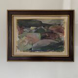 Vintage Oil on Canvas signed Modernist Gustav Adolf Johansson 1972