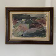 Vintage Oil on Canvas signed Modernist Gustav Adolf Johansson 1972