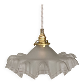 Vintage frosted glass lampshade pendant light