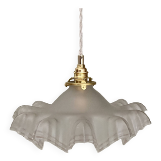 Vintage frosted glass lampshade pendant light