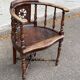 18th century Breton office chair in solid curved and carved wood