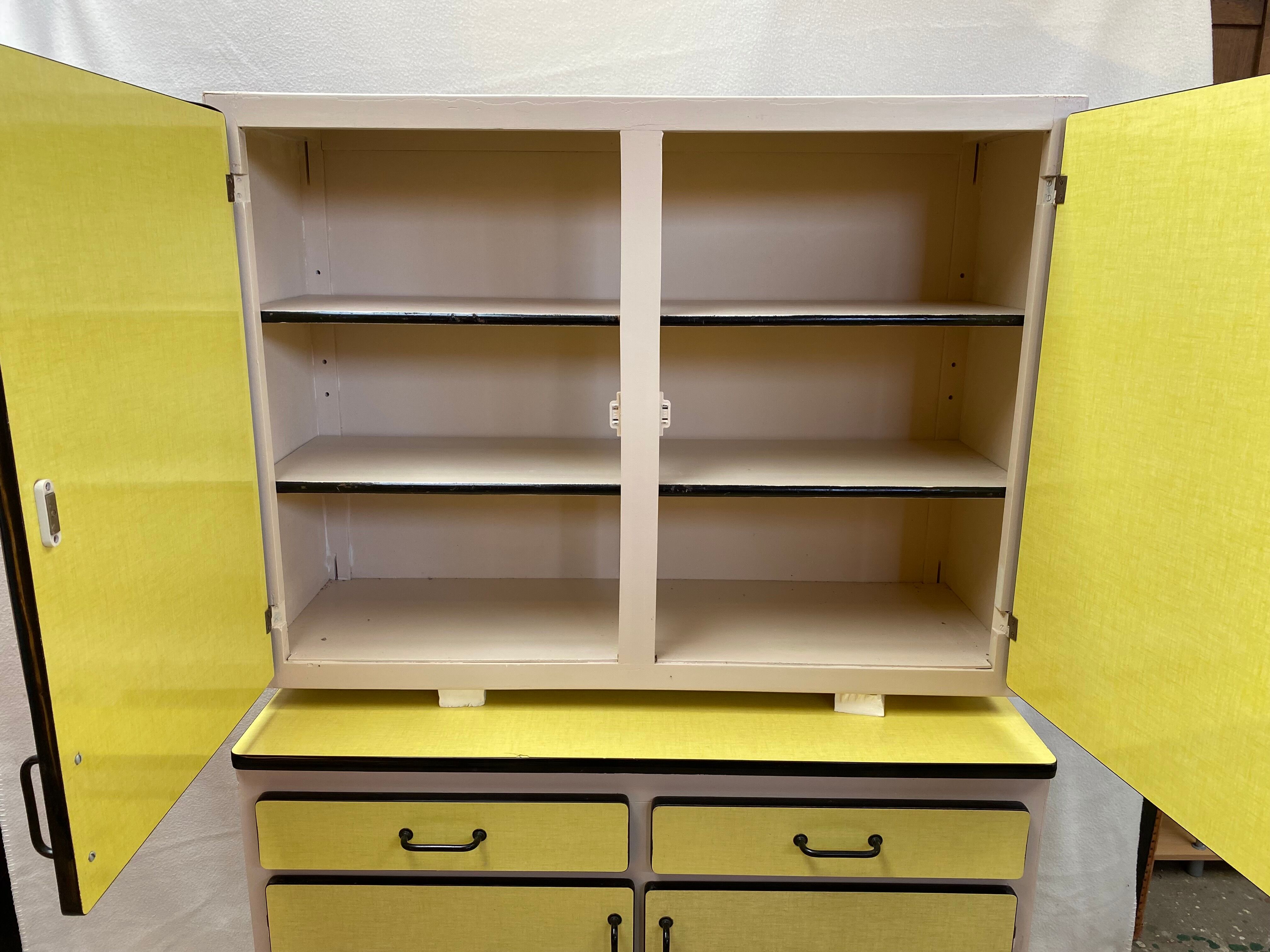 Yellow formica sideboard