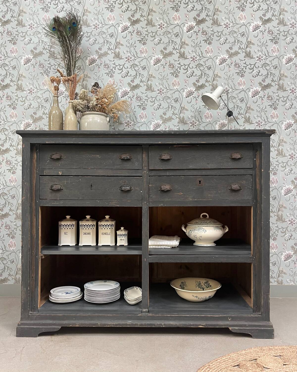 Large patinated trade furniture (renovated)