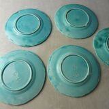 Lot of old majolica plates, flower décor, from Villeroy & Boch