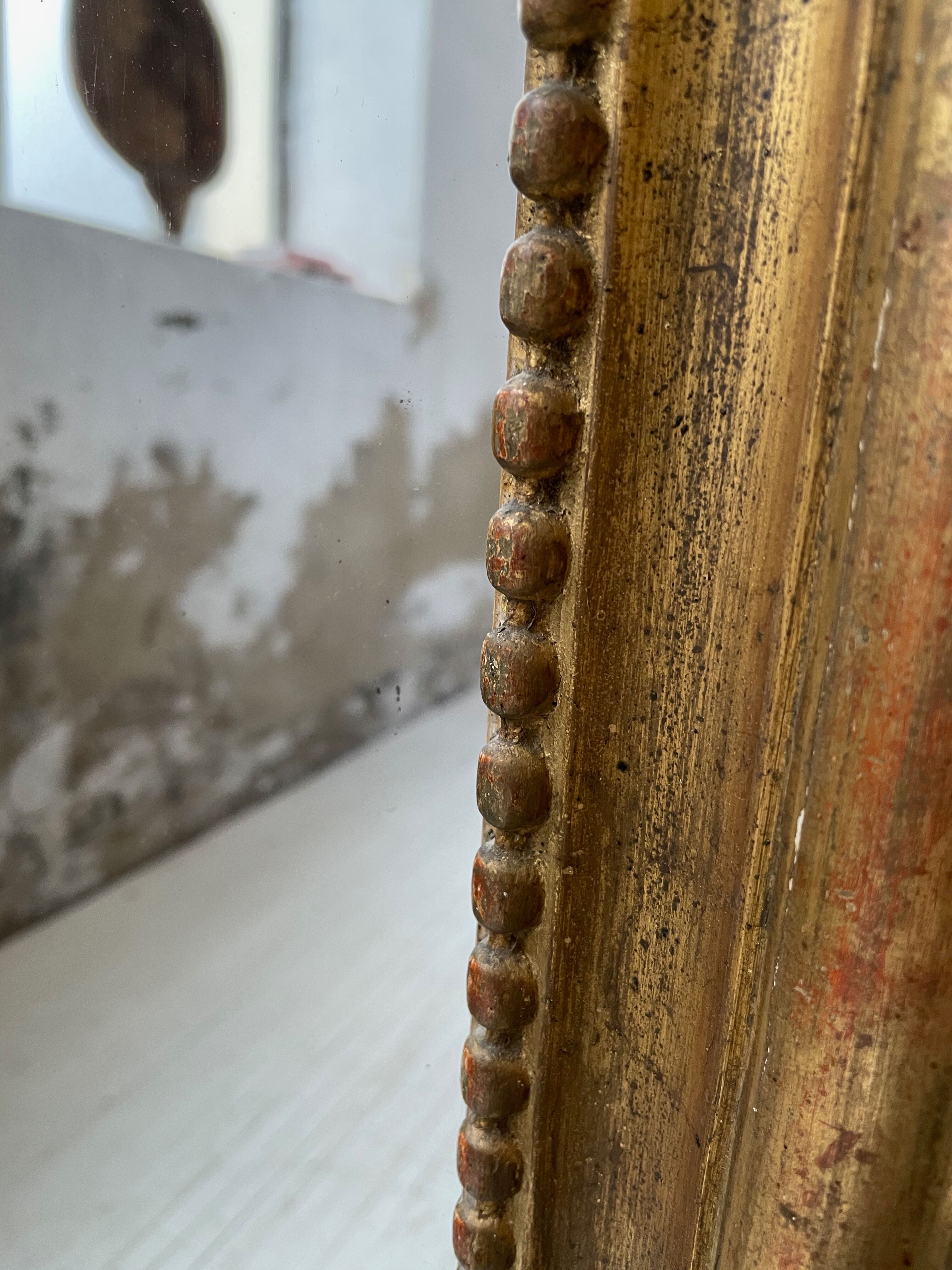 Louis Philippe Flowered Mirror 19th 84x150cm