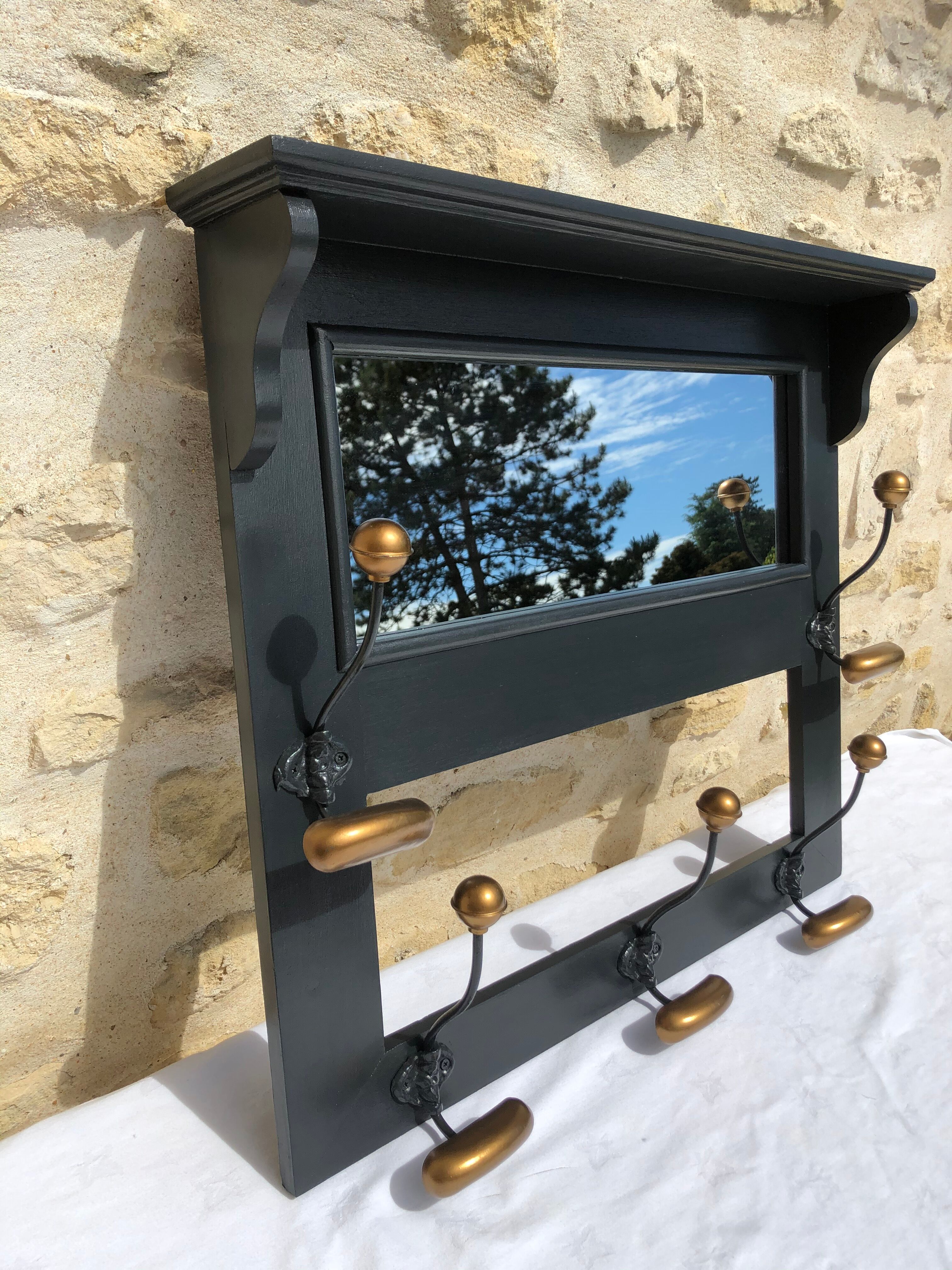 Vintage coat rack with mirror