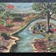 Vintage River Scene Oil Painting