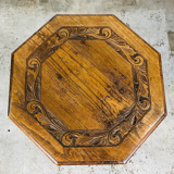 Antique wood carving table with 8 sides
