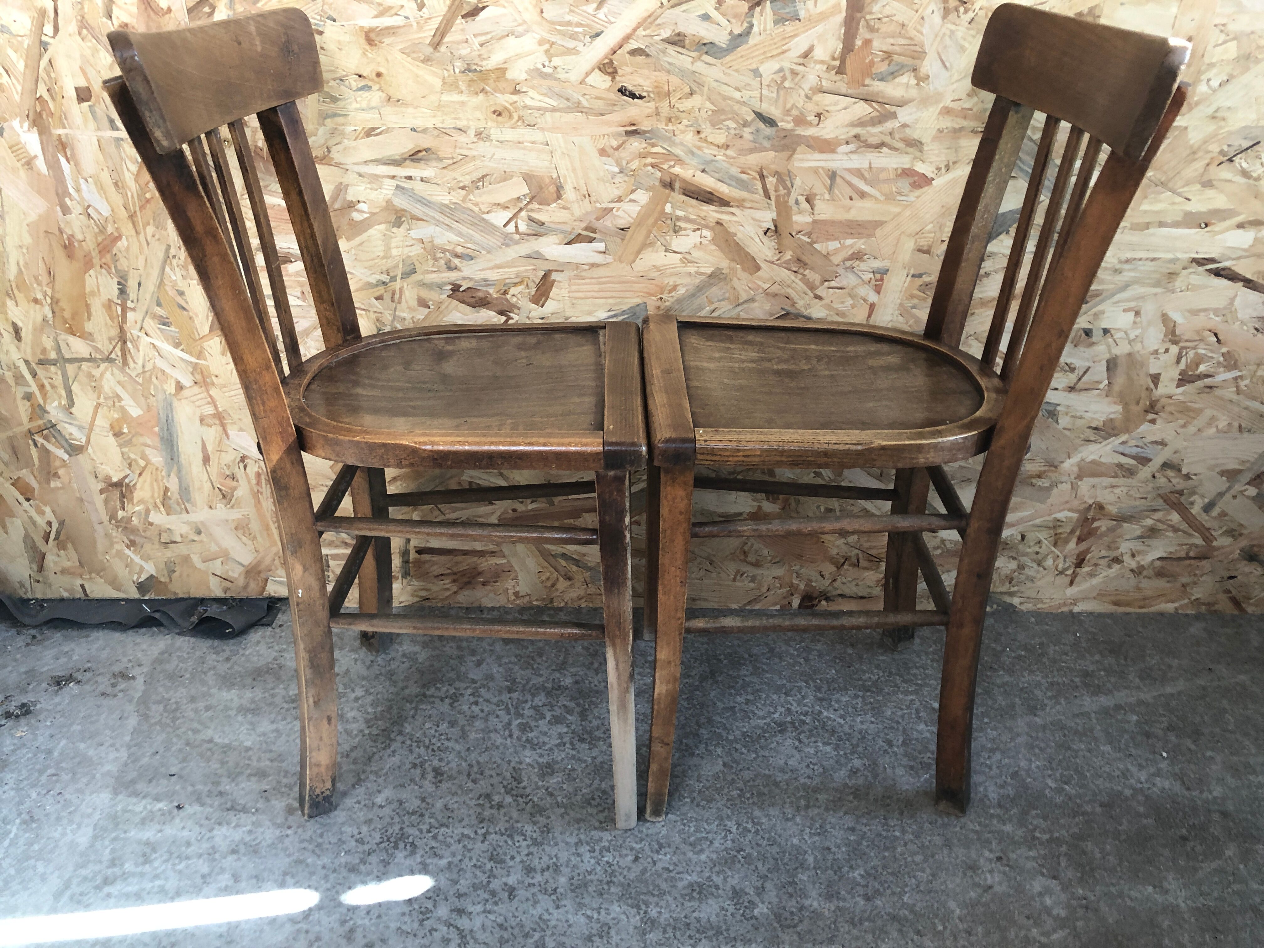 Pair chair bistro vintage wood