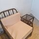 Rattan armchair and table