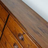 Dutch pine industrial apothecary cabinet, 1950s