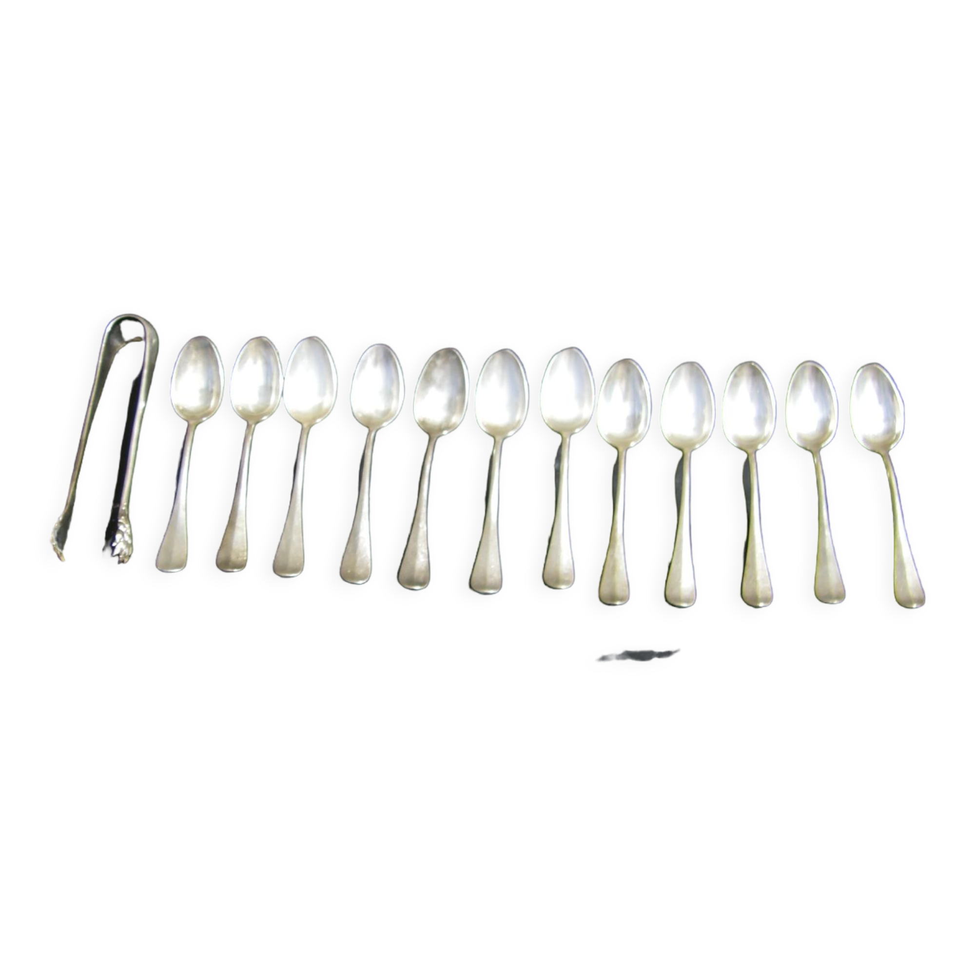 Série de douze cuillères à café et une pince à sucre