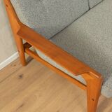 Teak and gray fabric sofa, 1960s